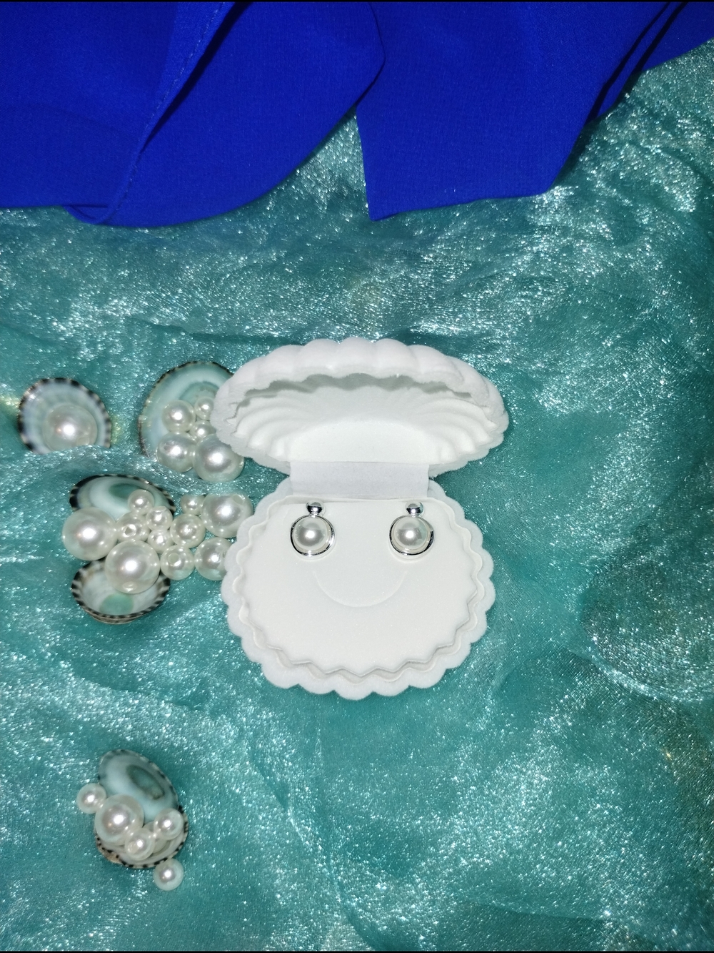 Classic White Pearl Stud Bridal Earrings- Wedding Jewelry